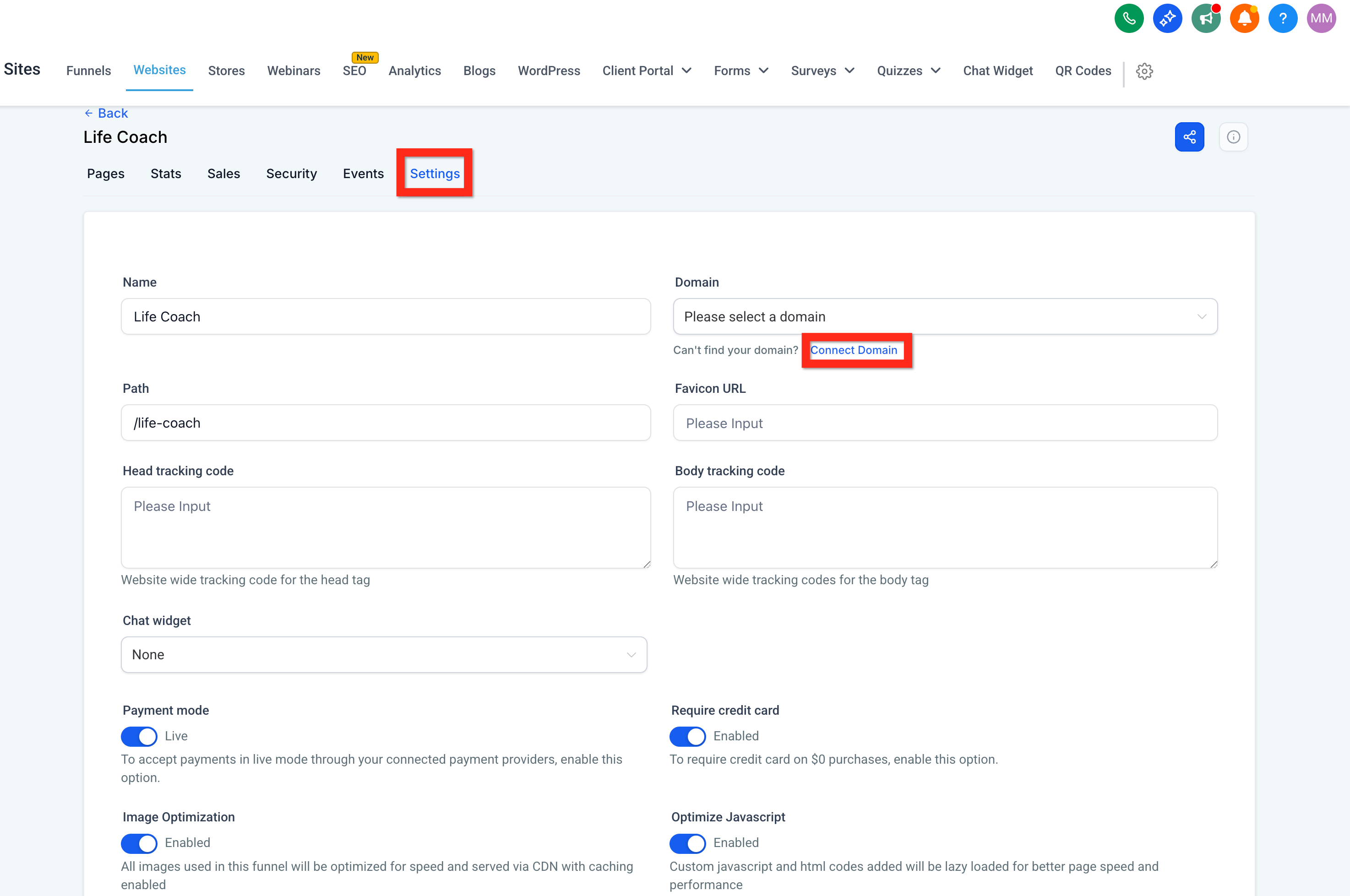 إطلاق موقع ويب
